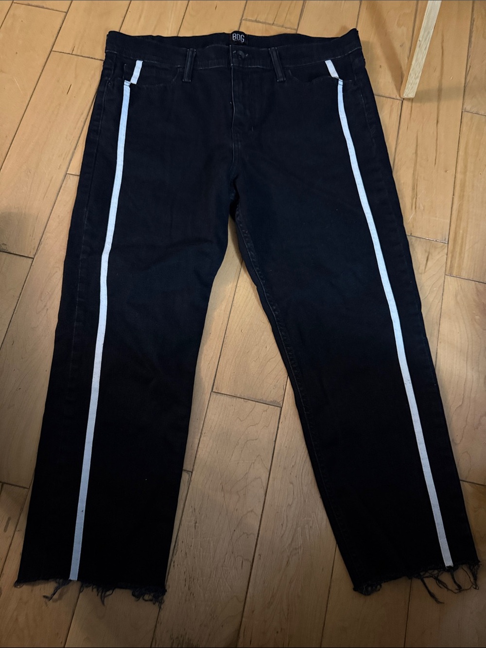 BDG Black Jeans with White Side Stripes
